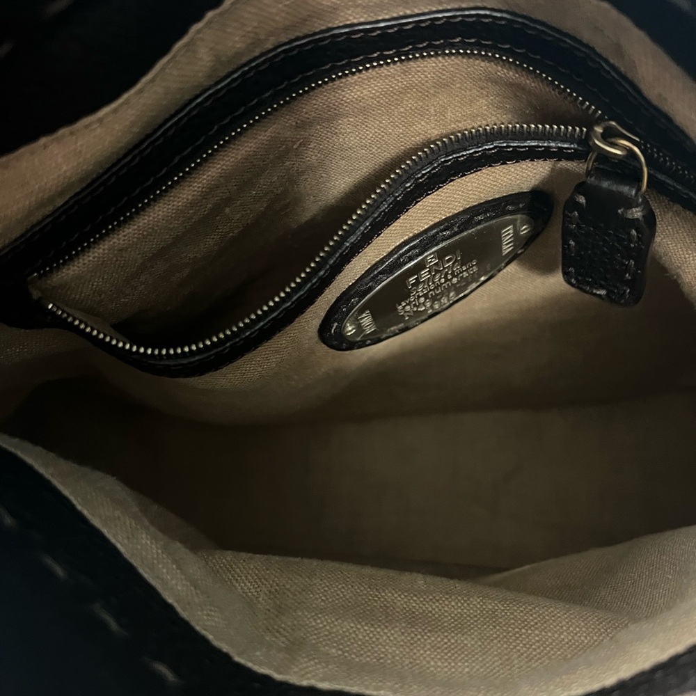 FENDI Vintage Brown Selleria Leather Large Tote Bag - Picture 9 of 17